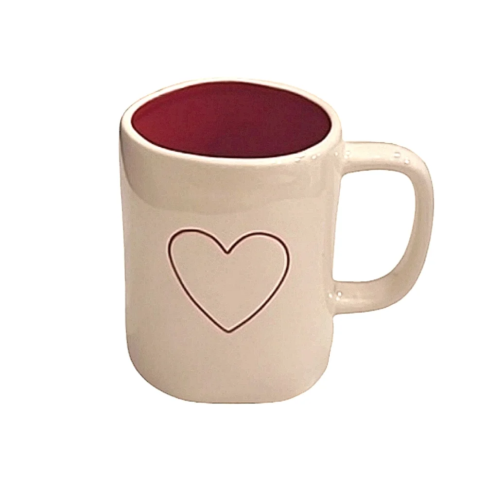Rae Dunn Artisan Collection Mug Valentine Heart Double Sided Coffee Tea Cup NWOT